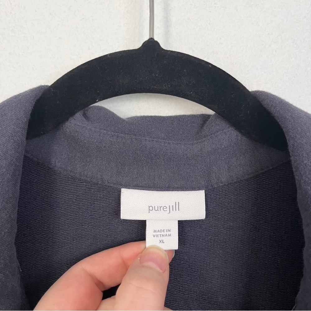 Pure Jill Cotton Blend Lightweight Soft Knit Button Front Jacket Tunic Length XL - Picture 7 of 9